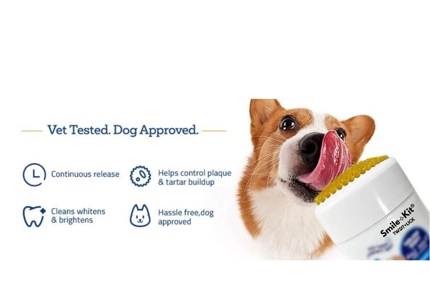 Smile Kit Twist+Lick Brush Free Oral Gel for Dogs