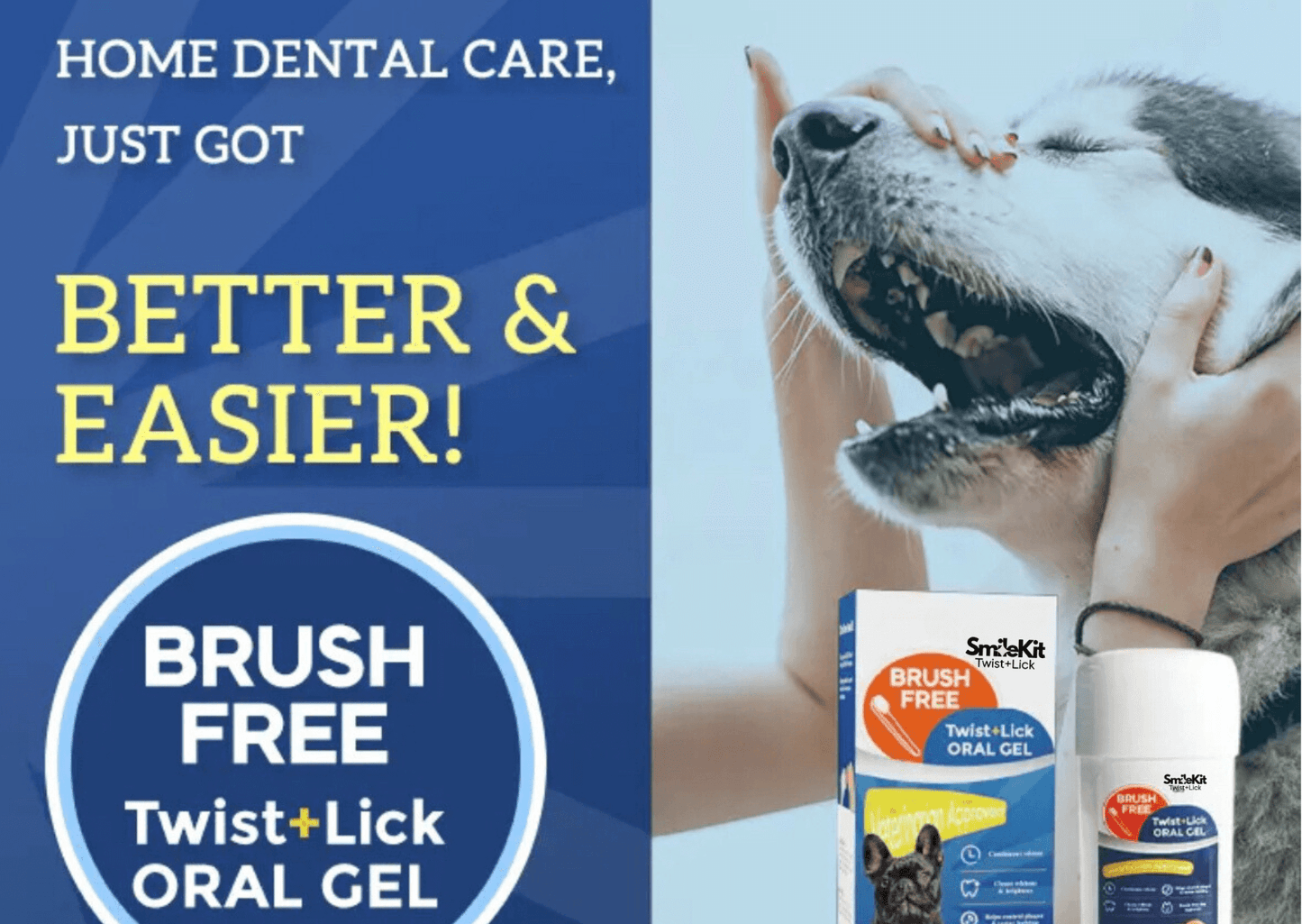 Smile Kit Twist+Lick Brush Free Oral Gel for Dogs