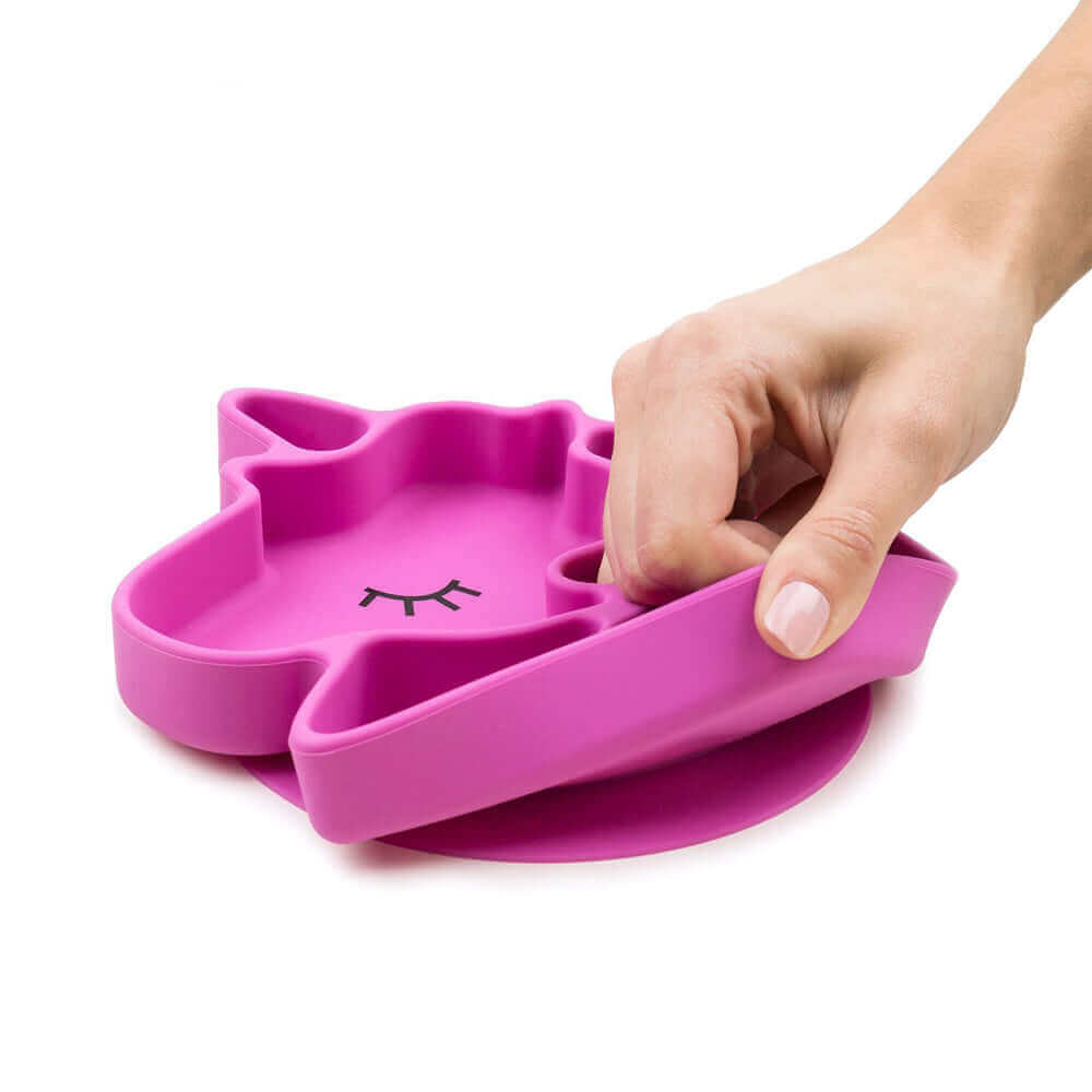 Unicorn Cartoon Silicone Suction Plate for Kids - Pink