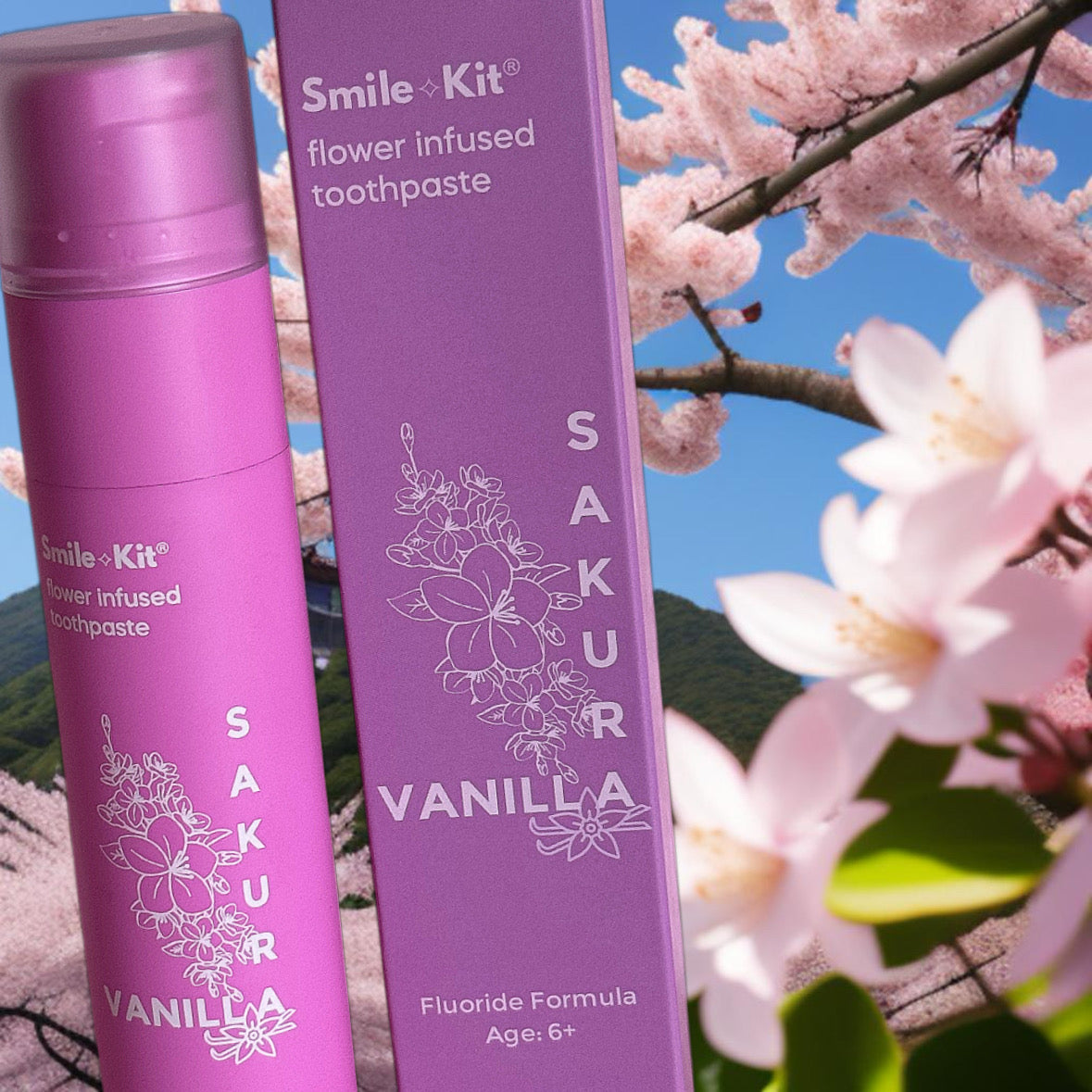 Smile Kit Sakura and Vanilla Flower Infused Fluoride Toothpaste