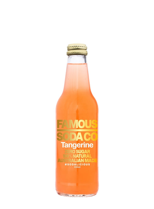Famous Soda Co Zero Sugar Tangerine 330ml Glass bottle