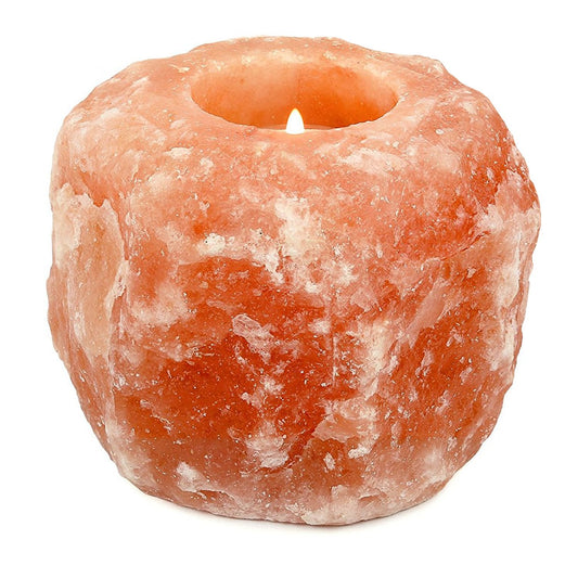 Pink Himalayan Rock Salt Tea Light Candle Holder