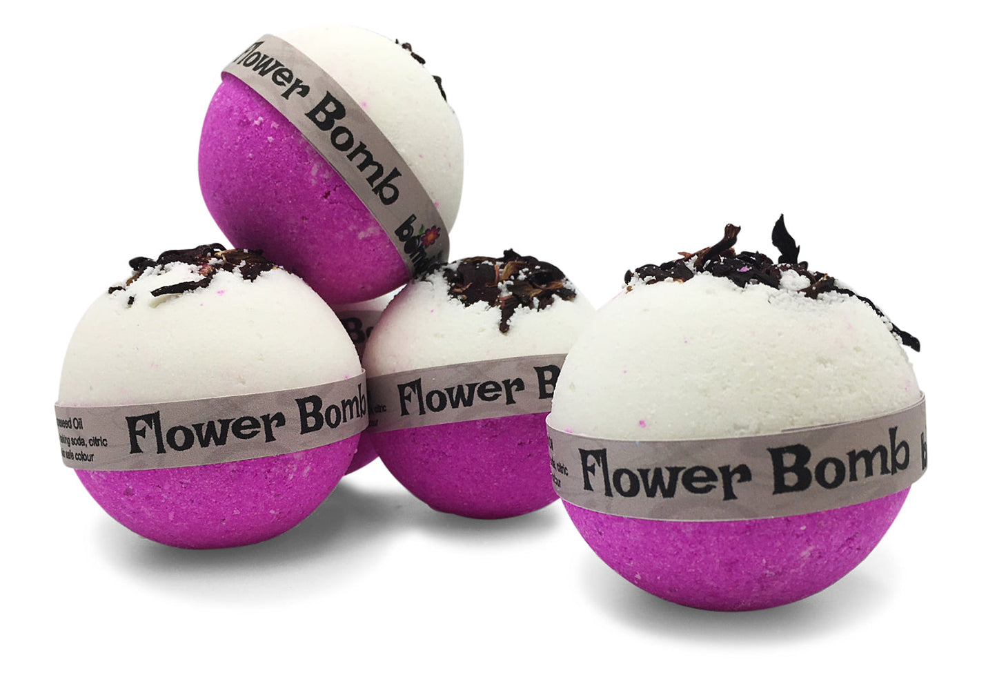 Flower Bomb Hibiscus Flower & Pink Lychee Fizzy Bubble Bath Bomb