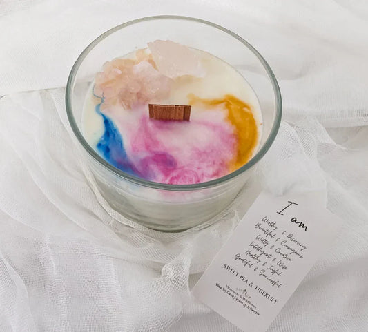 Woodwicks & Wildflowers " I Am " Coco - Soy Large Glass Candle