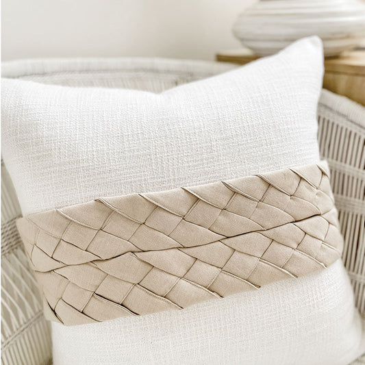 WHITE AND NATURAL LUXE CUSHION