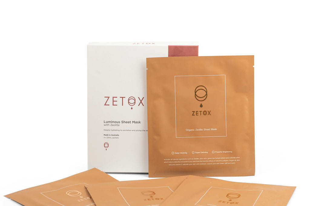 Zetox Luminous Sheet Mask 4 piece box set