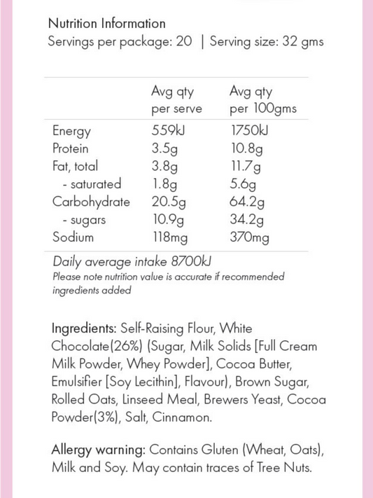 Lactation Cookie Packet Mix