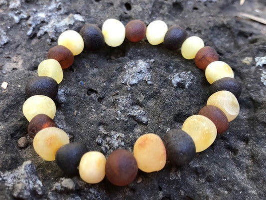 Men's Raw Multi Amber Bracelet